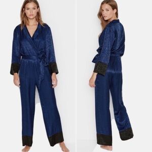 Victoria's Secret Midnight Blue Satin Robe size L